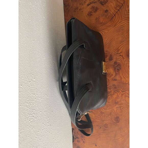 VTG HCL Designer Handcrafted Black Leather Handbag Tote W/Straps - Picture 7 of 14